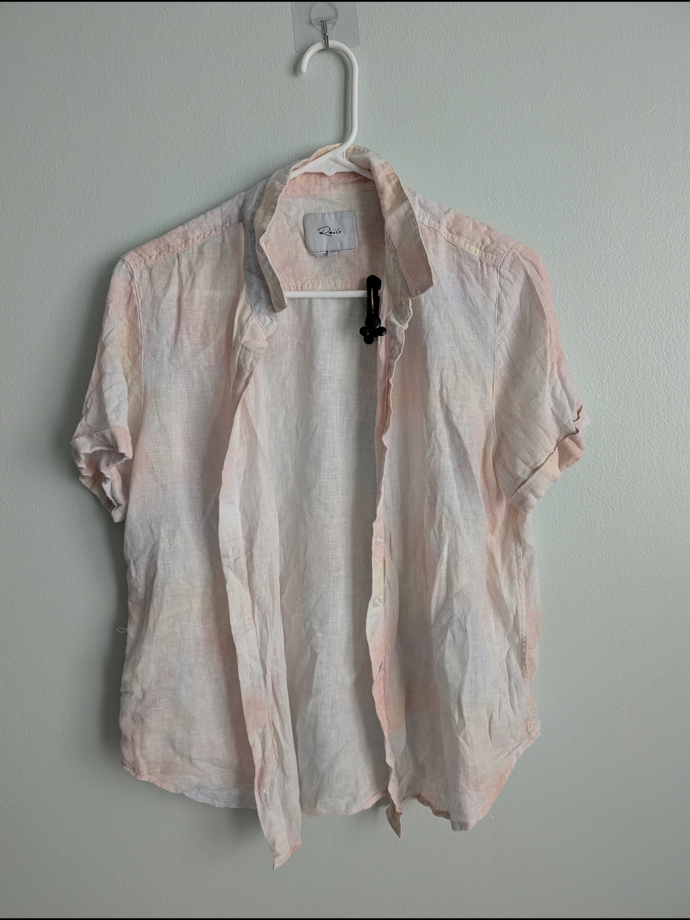 Rails Light Pink Linen Short-Sleeve Women Shirt